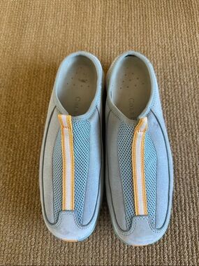 Cole Haan+ Nike Air Slip-On Shoes in Light Blue with Yellow Accent